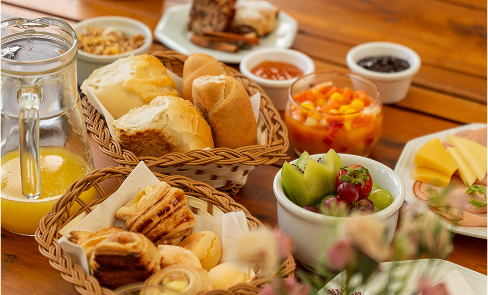 Café da manhã das pousadas Família D'Biagy